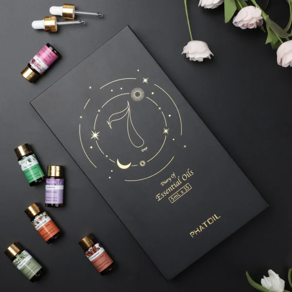 Pure Essential Oils 15pcs Gift Set Natural Plant Aroma Essential Oil Diffuser Eucalyptus Vanilla Mint Lavender Rose Tea Tree Oil - Image 5
