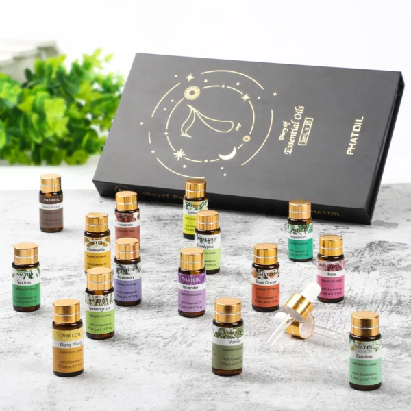 PHATOIL 15pcs Essential Oils Set Natural Plant Aroma Essential Oils Diffuser Eucalyptus Vanilla Mint Lavender Rose Tea Tree Oil - Image 6
