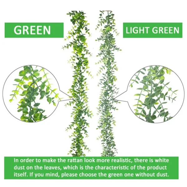 180cm Artificial Eucalyptus Garland Rattan for Wreaths DIY Wedding Decorations Arch Wall Backdrop Green Hanging Vine Fake Plants - Image 5