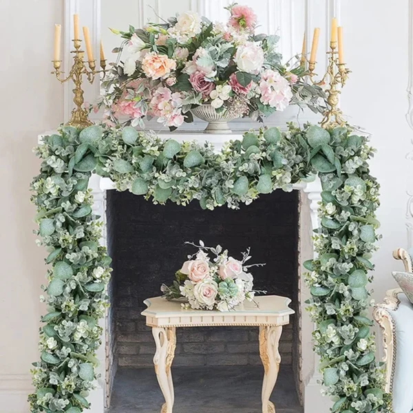 175cm Fake Eucalyptus Rattan Artificial Plants Vine Green Garland Leaf Silk Ivy Wall Hanging Garland Wedding Party Decoration - Image 4