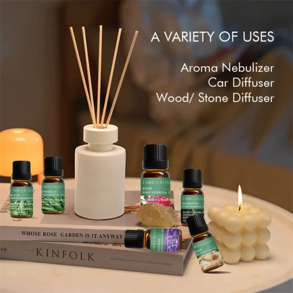 Essential Oils for Diffusers Lavender Eucalyptus Tea Tree Peppermint Rosemary Mint Bergamot Lemon Rose Pure Essential Oil 10ml - Image 3