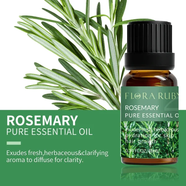 Essential Oils for Diffusers Lavender Eucalyptus Tea Tree Peppermint Rosemary Mint Bergamot Lemon Rose Pure Essential Oil 10ml - Image 20