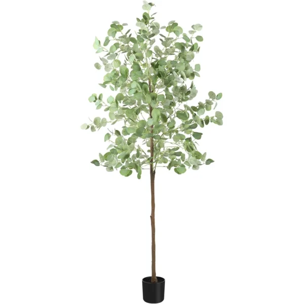 6FT Artificial Eucalyptus Tree Tall Faux Silk Eucalyptus Plant with Lifelike Eucalyptus Leaves Fake Tree for Home Indoor Decor - Image 4