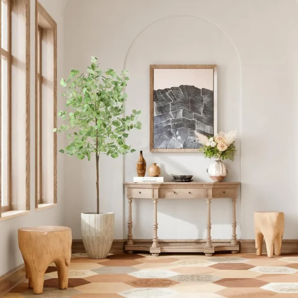 6FT Artificial Eucalyptus Tree Tall Faux Silk Eucalyptus Plant with Lifelike Eucalyptus Leaves Fake Tree for Home Indoor Decor - Image 2