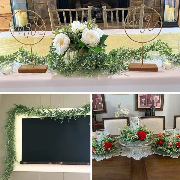 180cm Artificial Eucalyptus Garland Rattan for Wreaths DIY Wedding Decorations Arch Wall Backdrop Green Hanging Vine Fake Plants - Image 6